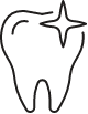 Animated tooth with sparkle representing preventive dentistry